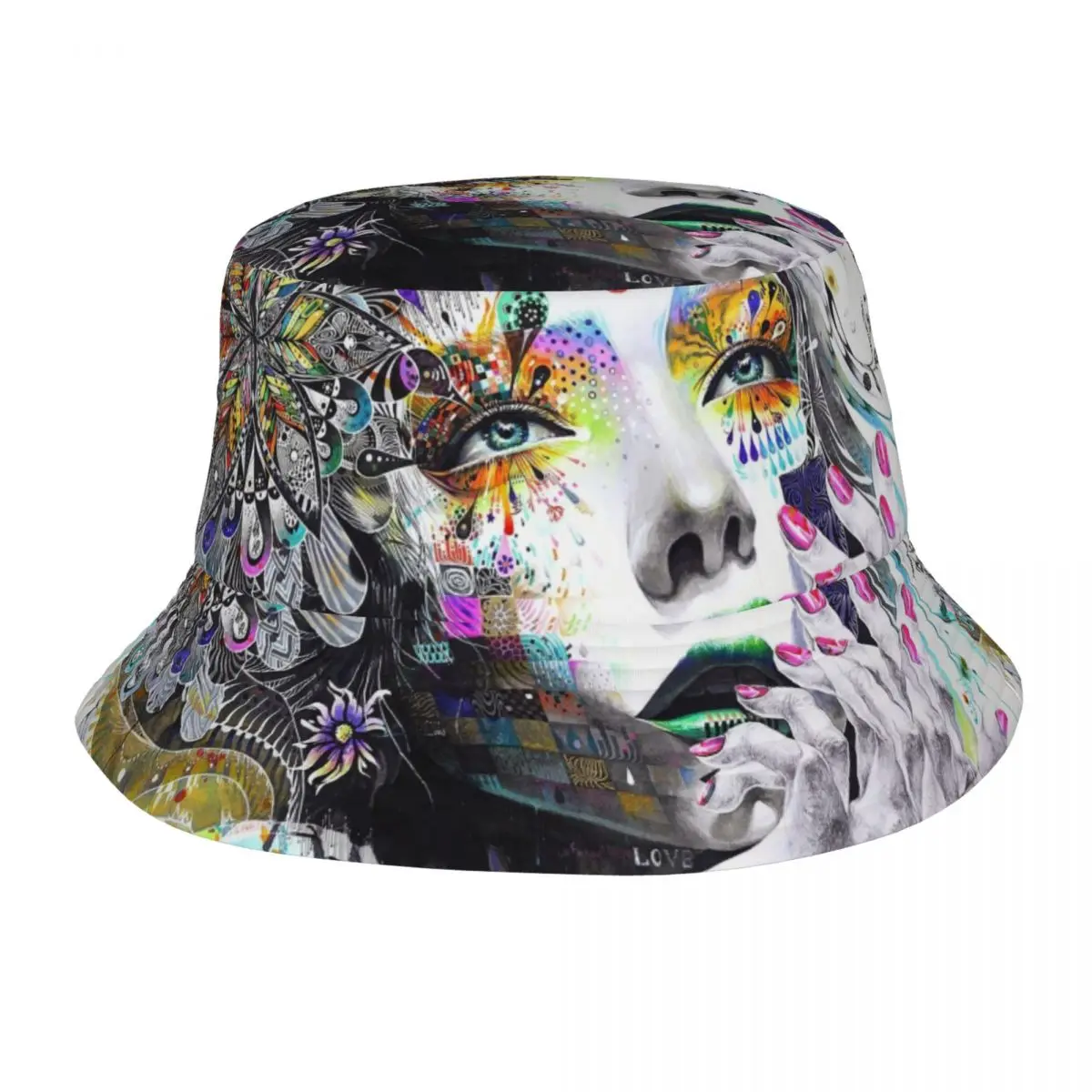 

Art Work Flower Beauty Outdoor Fisherman Cap Beach Hats SunCaps Men Women Bucket Hat Panama Hats Bob Hats For Women