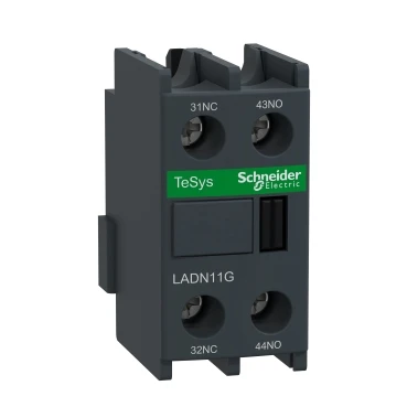 Вспомогательный Контактный блок LADN11G Φ, TeSys Deca, 1NO + 1NC, Переднее Крепление, винтовые зажимные клеммы, EN 50012