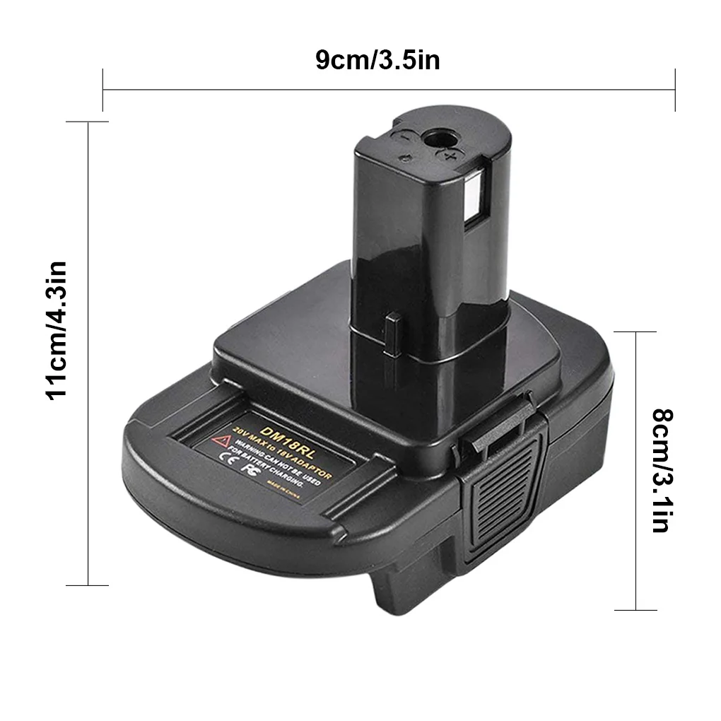 

Battery Adapter DM18RL 18V 20V USB Converter Plastic Portable Battery Tool Replacement for DCB200 BL1830