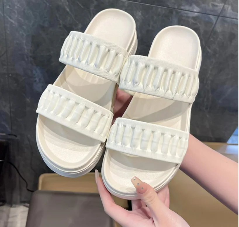 

New Summer Women's Slippers Ladies Outdoor Sandals Wedge Heels Slip on High Quality Slippers