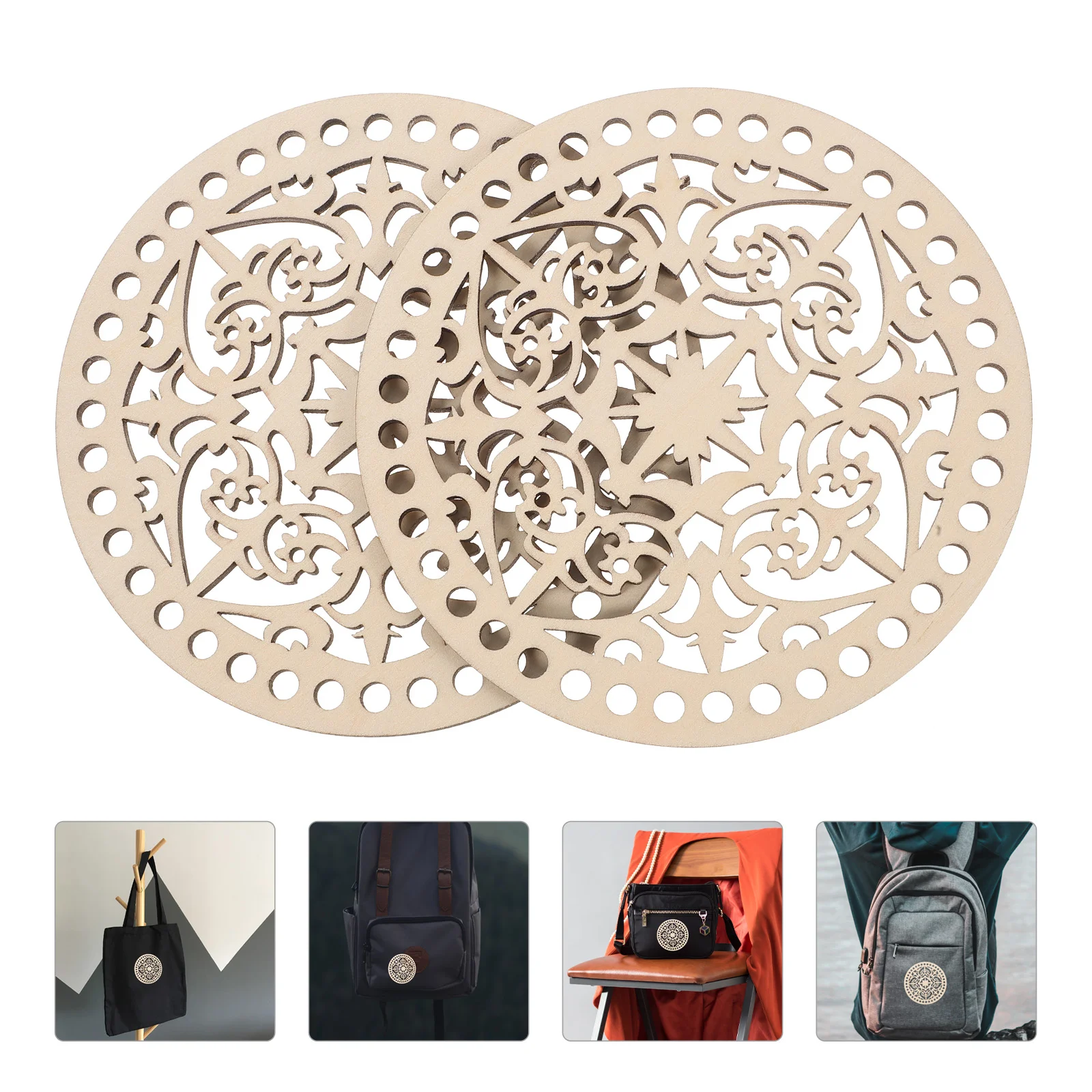 

Shaperbottom Base Purse Insert Handbag Wooden Wood Crochet Diy Round Slice Basket Rustic Straw Craft Natural Decorations Cutout