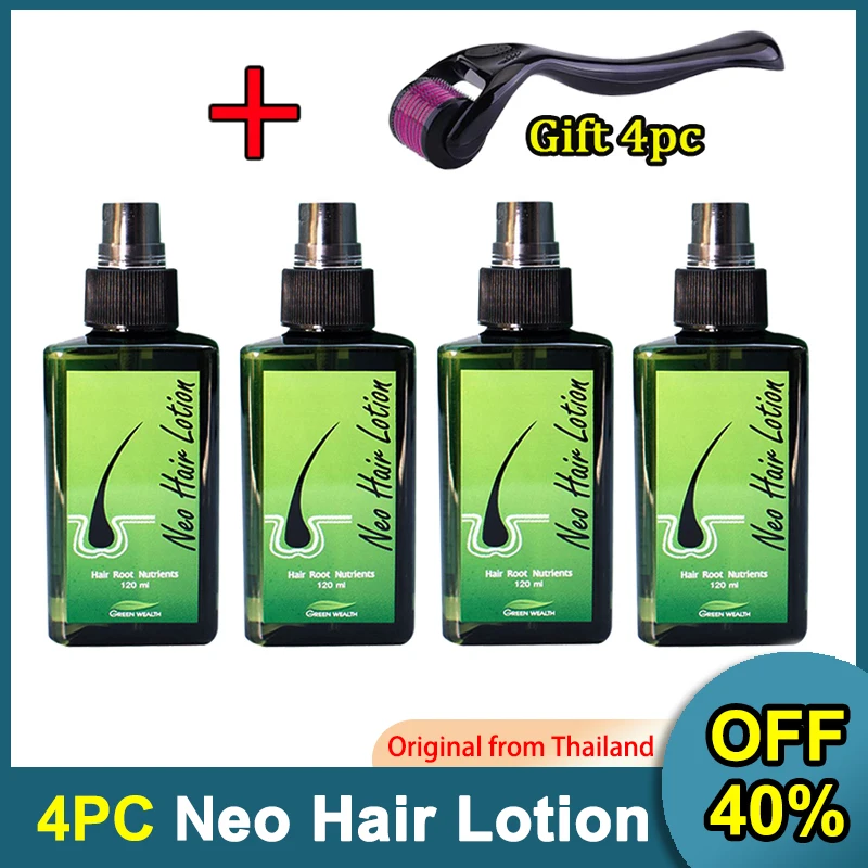 4pc Neo Hair lotion original growth 120ml hair grow serum hair Growth Treatment Spray for Men Women Thailand wholesale support
