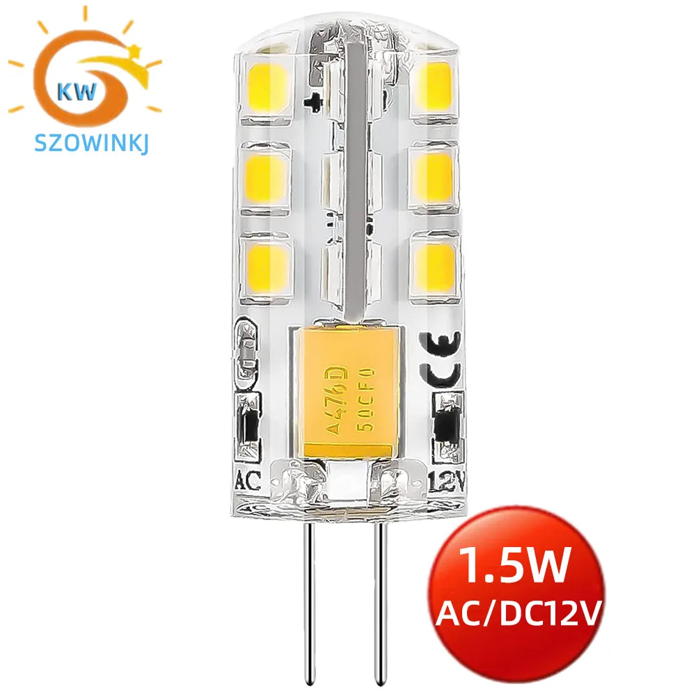 

G4 LED 12V 1.5W Corn Light Bulb AC And DC Universal 2835 Lamp Beads 360 Beam Angle 2700K Warm White Replace 15W Halogen Lamp