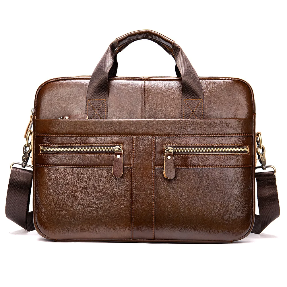 Men's Briefcase Leather Men's Bag Official Bag 14 