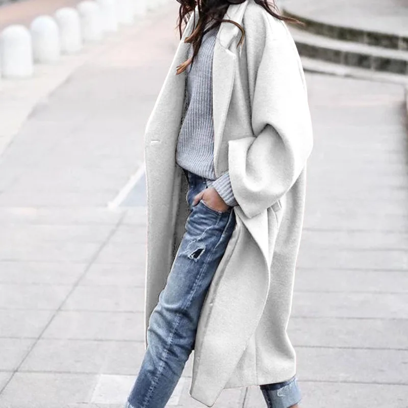 

Coat: Fall/Winter 2023 Women's Casual Long Solid Color Thermal Tweed Coat casacas para mujer invierno 2022 winter coat abrigos