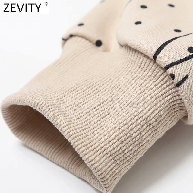 Zevity New 2021 Women Fashion Beauty Girls Print Casual Sweatshirts Female Basic O Neck Knitted Hoodies Chic Pullovers Tops H510 5