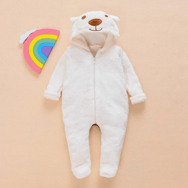 Newborn Baby Boy Girl Kids Bear Hooded Romper Jumpsuit Bodysuit Clothes Outfits Long Sleeve Playsuit Toddler One Piece Outfit 4