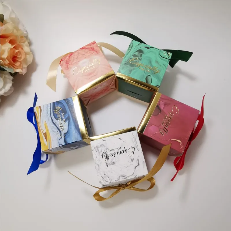 Gift Box With Ribbon Chocolate Paper Box Gift Box For Wedding Cajas Para Dulces 100pcs