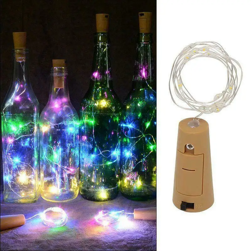 

2022 LED Wine Cork Copper Wire String Lights LED Cork Wine Bottle String Lights Battery Powered Fairy Lights Party Decoration