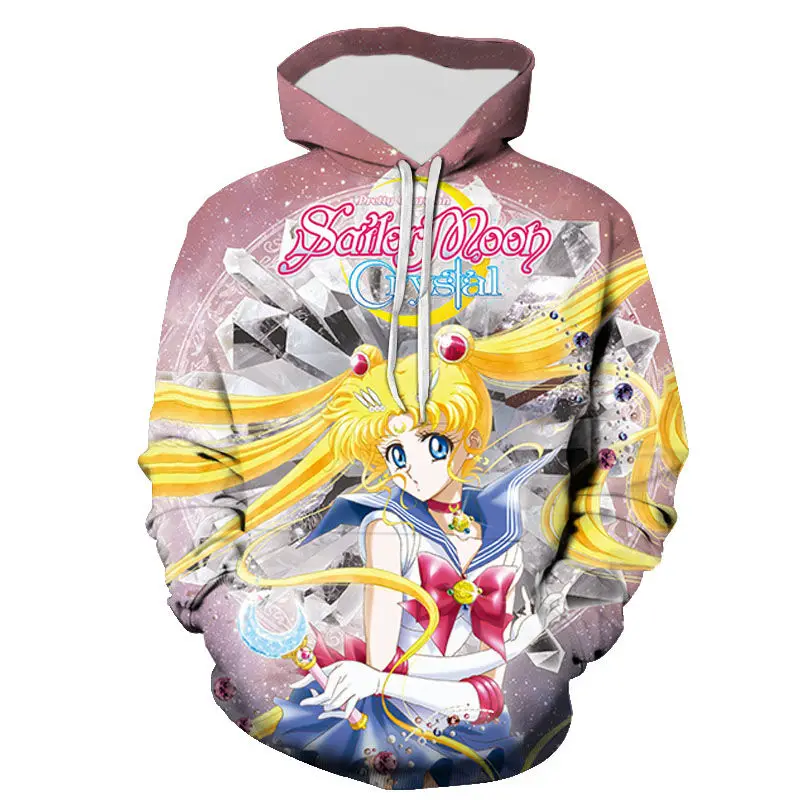 

Pullover Long Sleeve Sailor Moon Hoodies Men 3d Printed Men Women Children Sweatshirts Fashion Casual Boy Girl Kids Tops