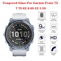 3pcs 9h premium tempered glass for garmin fenix 7 7s 7x 6 6s 6x pro 5 5s smart watch clear hd screen protector film accessories