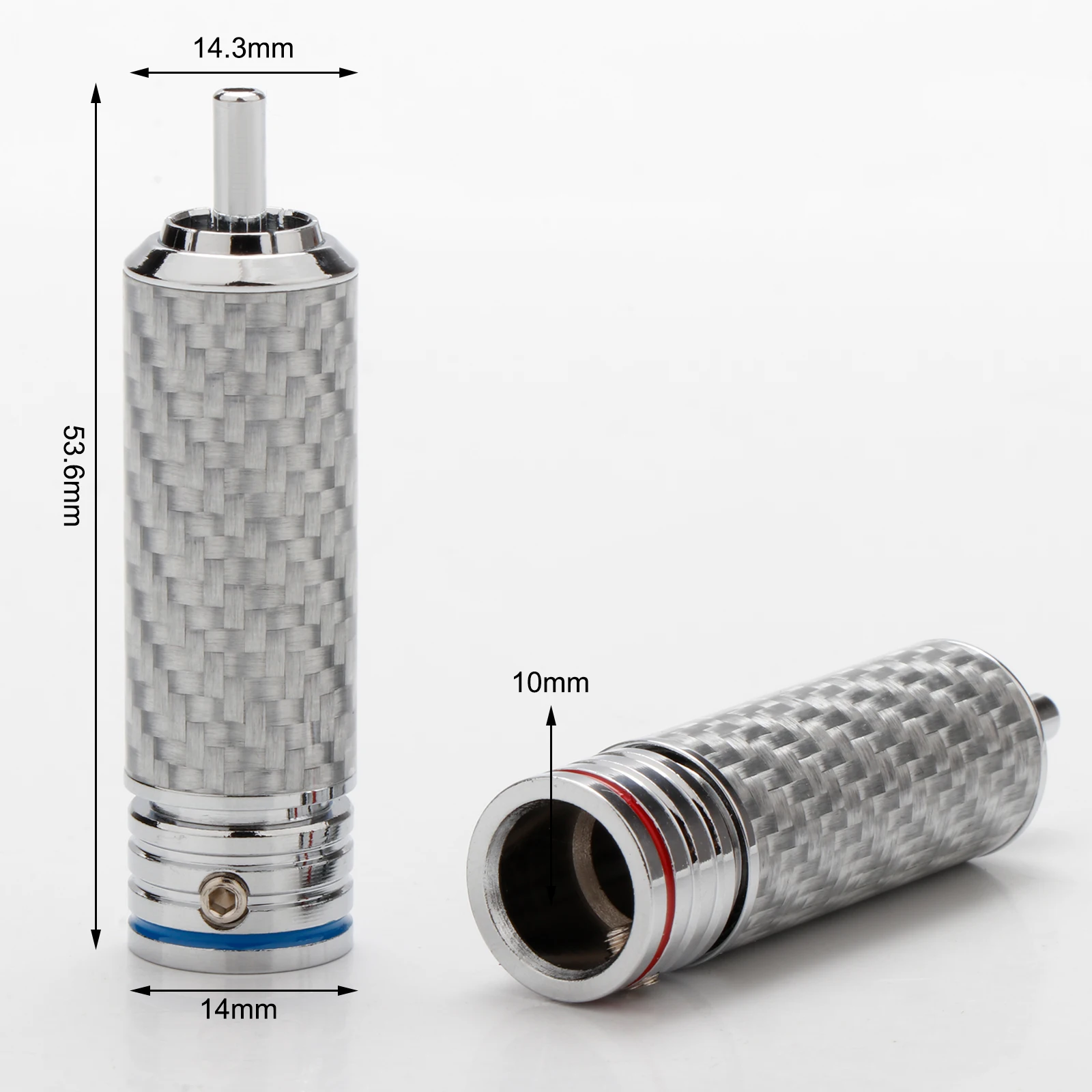 R1720 4 шт. белый углеродное волокно с родиевым покрытием RCA разъем для DIY Hi-Fi