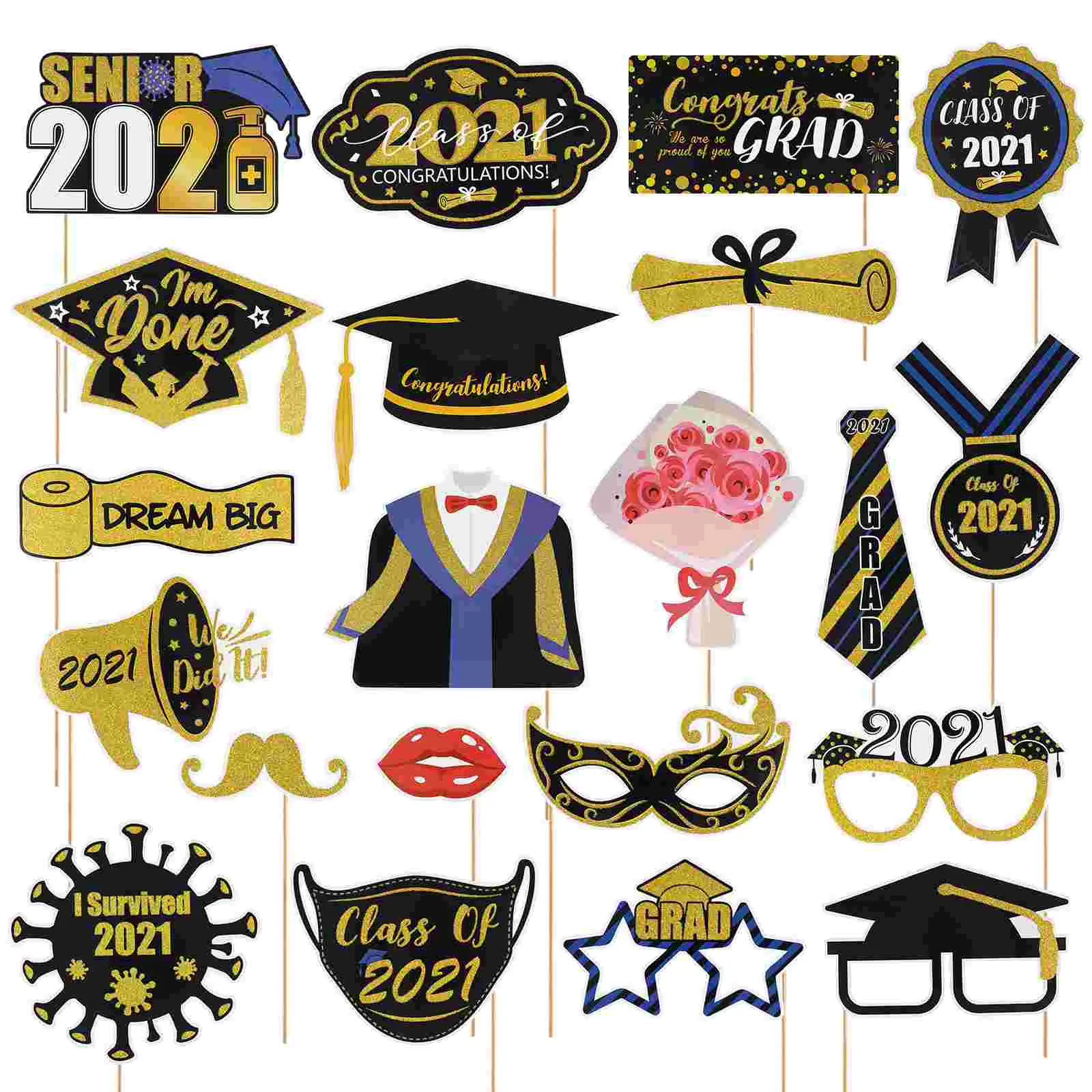 

Pre-pasted Easy to Use Portable Graduation Party Favors Selfie Props for College Students Middle School Primary School