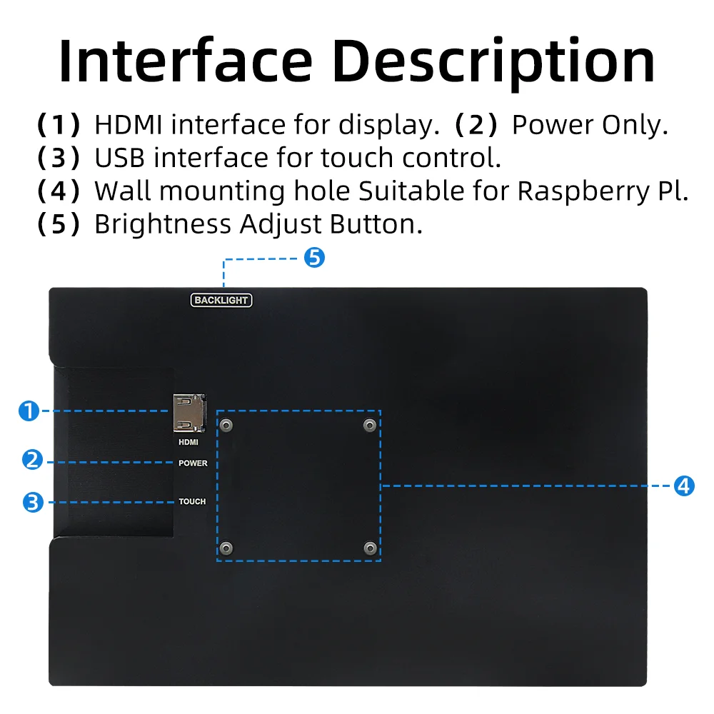 10 1-дюймовый IPS ЖК-сенсорный экран 1280x800 HDMI-дисплей с чехлом-держателем монитора