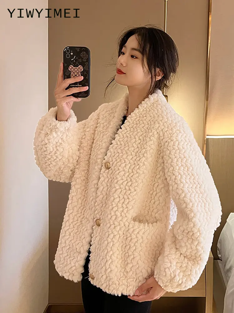 Teddy Coat Women Faux Fur Coats Long Sleeve Fluffy Fur Jackets Winter Warm Female Jacket Women Casual Winter Coat 2022