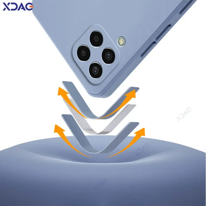 Оригинальный квадратный жидкий силиконовый чехол для телефона Samsung Galaxy M33 M53 5G 360