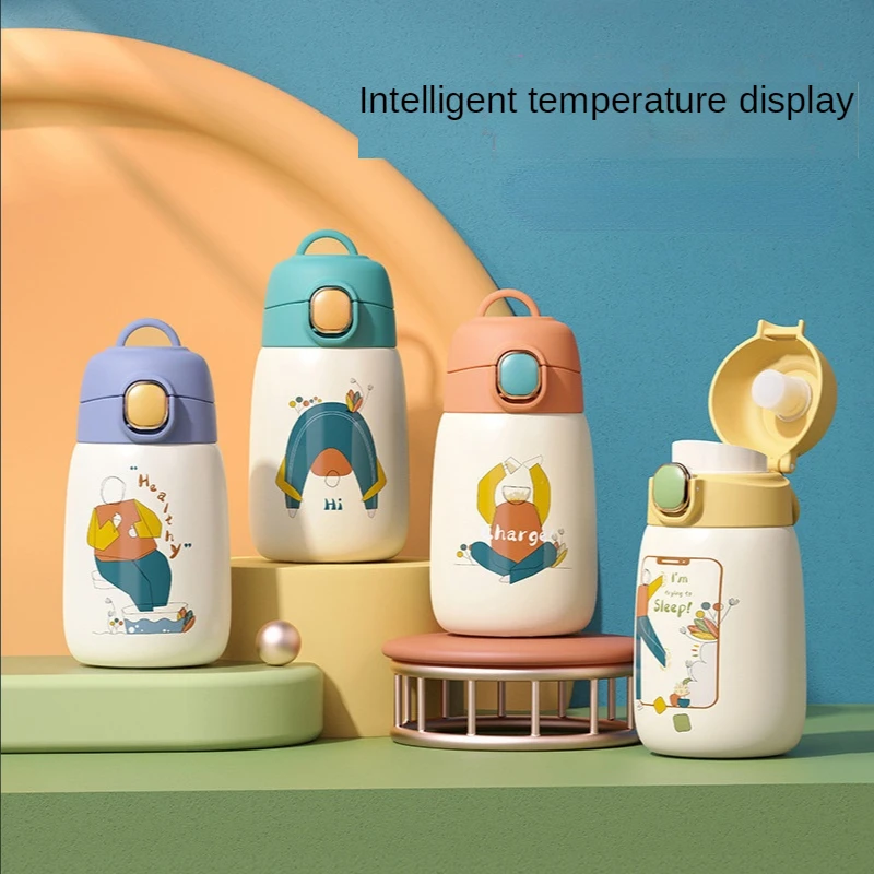 

Smart Children's Thermos Cup Stainless Steel Ins Wind Cute Creative Bouncing Cup Female Pot Belly Cup Student Water Cup