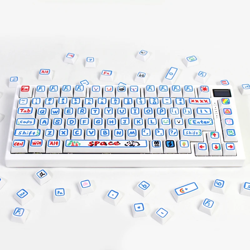 

ECHOME Hand-painted Graffiti 127keys Keycap for Mechanical Keyboard PBT XDA Profile Keyboard Cap Custom Anime KeyCaps Accessorie