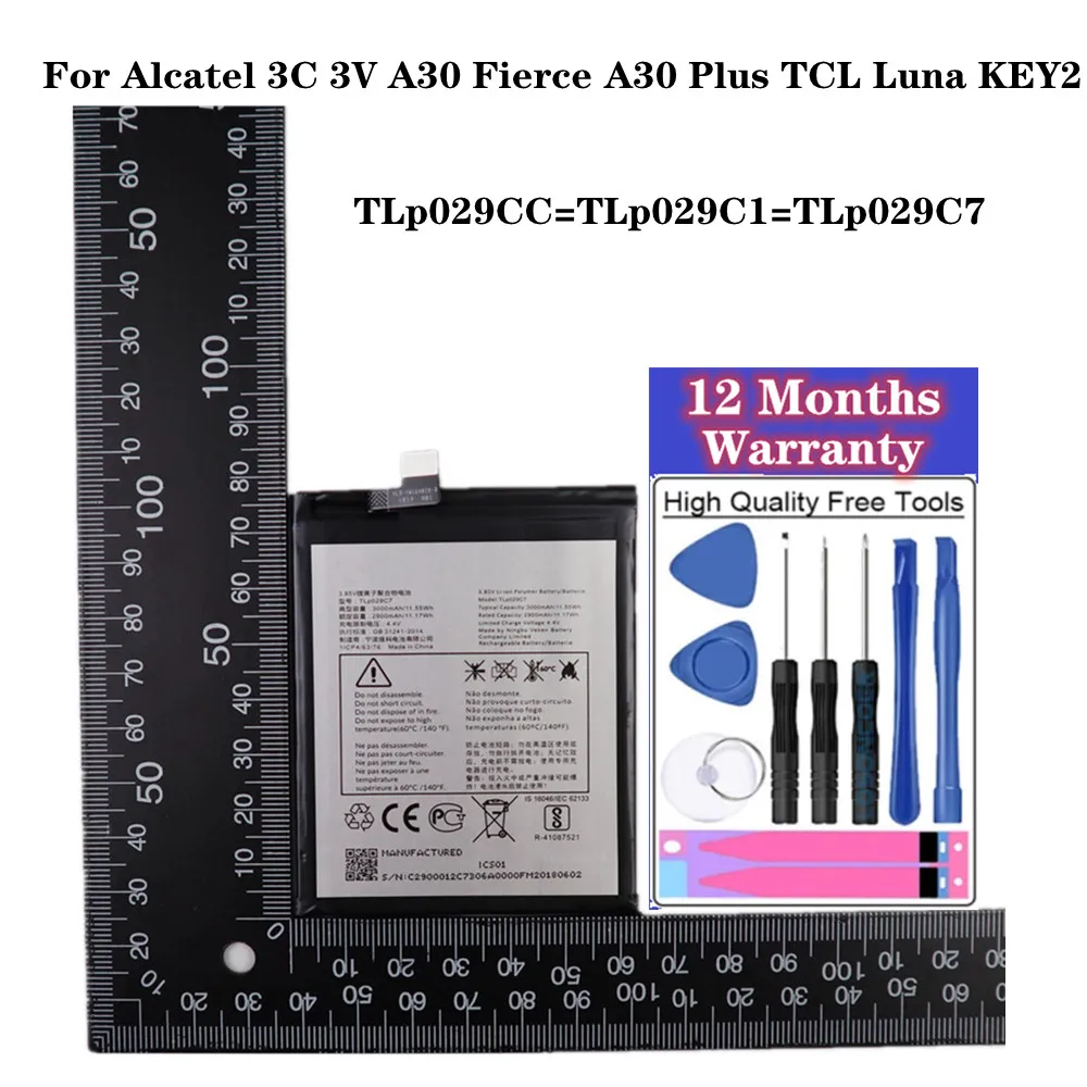 

Аккумулятор TLp029C1 TLp029C7 для телефона Alcatel 3C 3V 5099 Y A D U I A30 Fierce Plus OT-5049S OT-5049Z Luna KEY2 LE BBE100