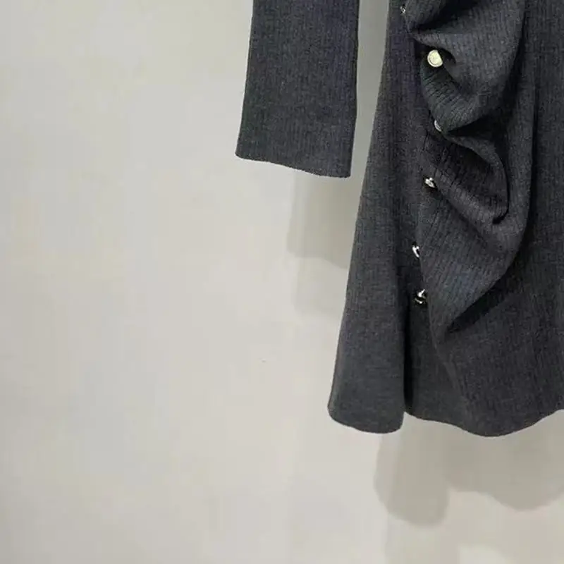 

2023 Early Autumn New Solid Color Slim Long-sleeved Knitted Dress for Women