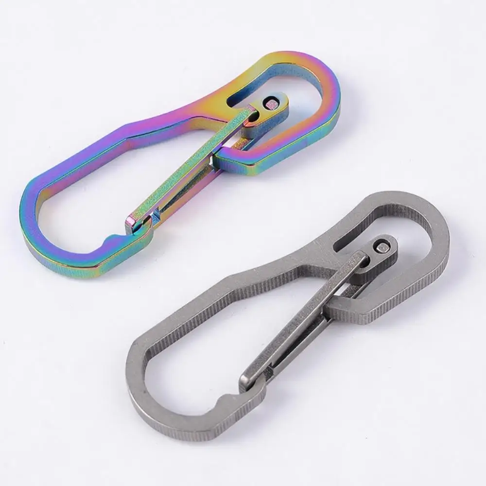 

Titanium Alloy Snap Key Chain Ring Clip Carabiner Outdoor Buckle Hook Keychain