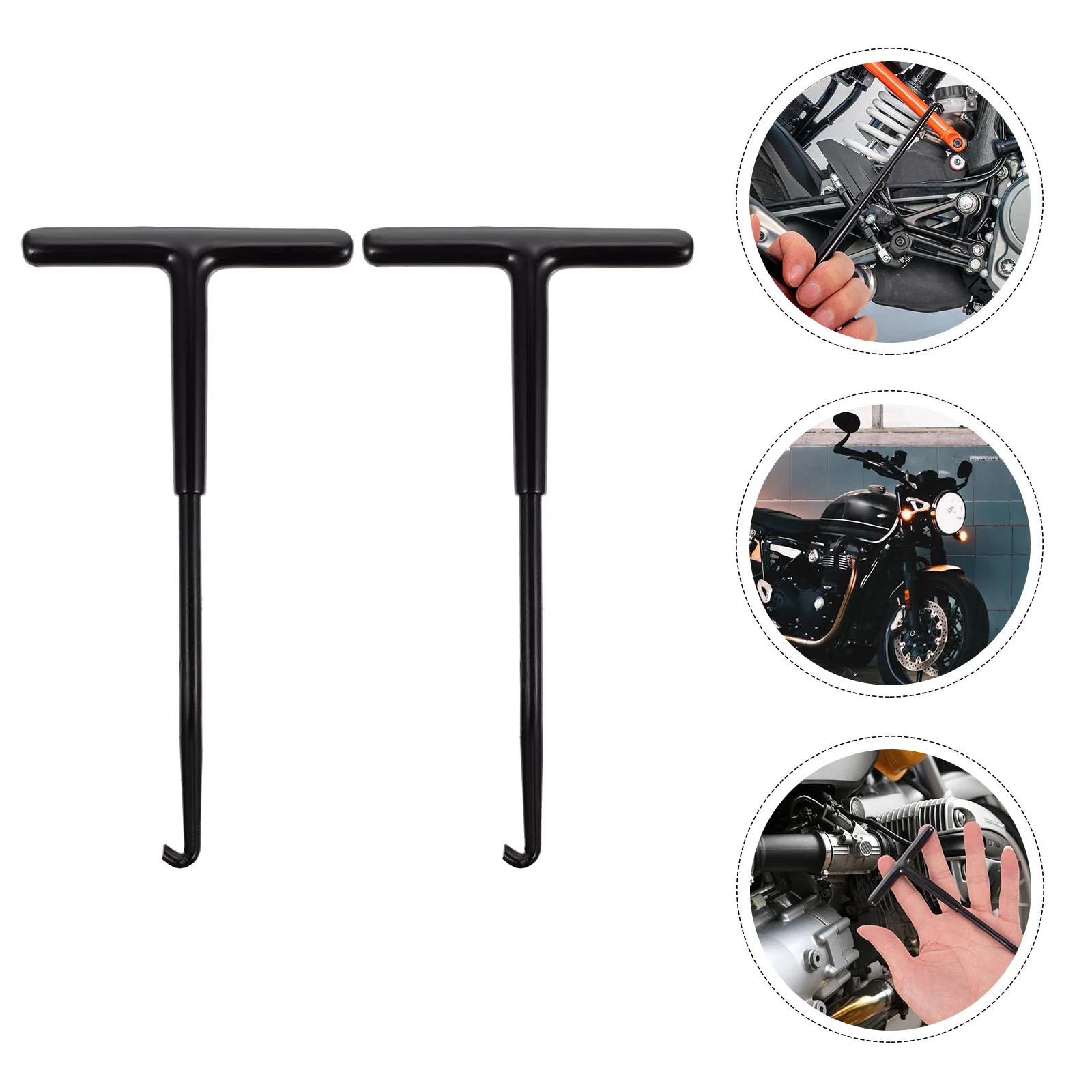 

Hook Spring Motorcycle Hooks T Exhaust Tail Puller Useful Motorbike Shaped Handle Heavy Duty Universal