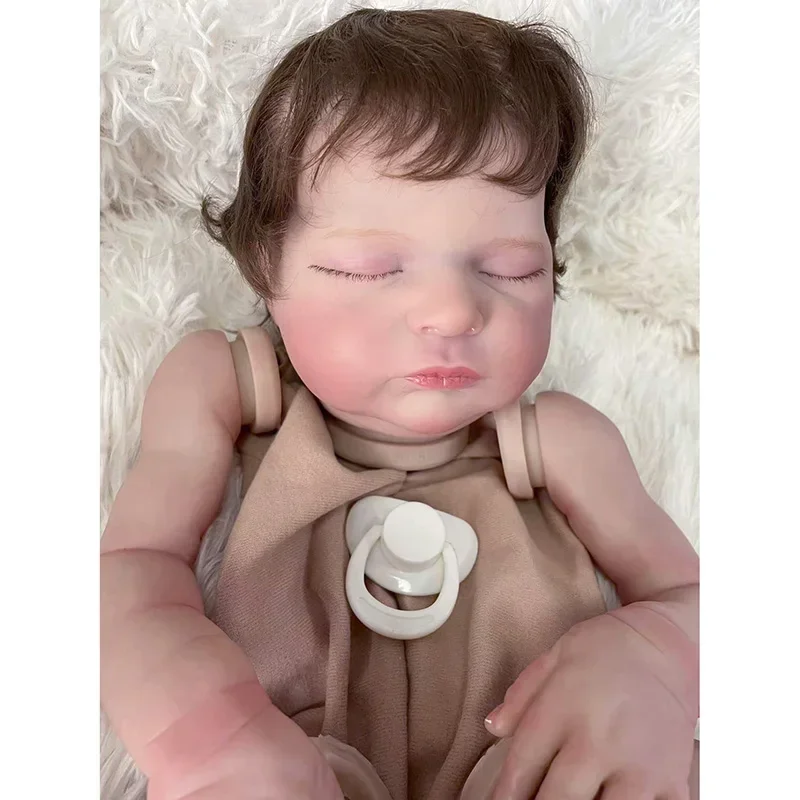

Набор Laura Reborn 20 дюймов, уже окрашенный комплект, спальный ребенок, размер с корневыми волосами, реалистичный 3D мягкий на ощупь гибкие кукольные детали