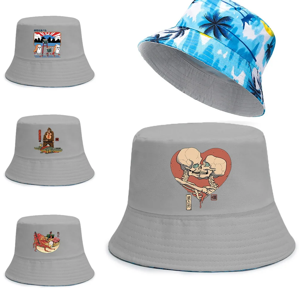 

Unisex Summer Foldable Bucket Hat Women Outdoor Sunscreen Cotton Fishing Hunting Cap Printed Men Basin Chapeau Sun Prevent Hats