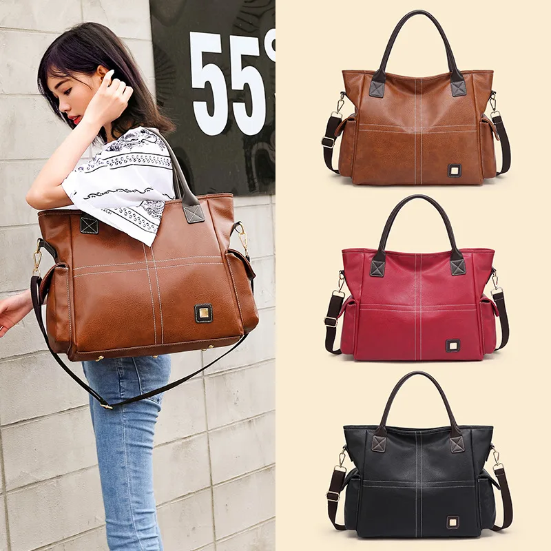 

Leather Women's Handbags Fashion Commuter Large Capacity Tote Womens Shoulder Messenger Bags Luxury Fashion Handbags