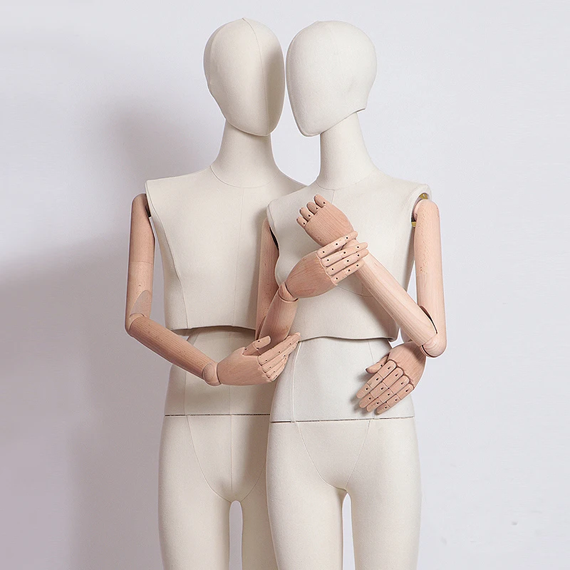 New Arrival Fabric Cover Female & Male Half-Body and Full-Body Mannequin for Clothing Display Dummy Model Props High Quality
