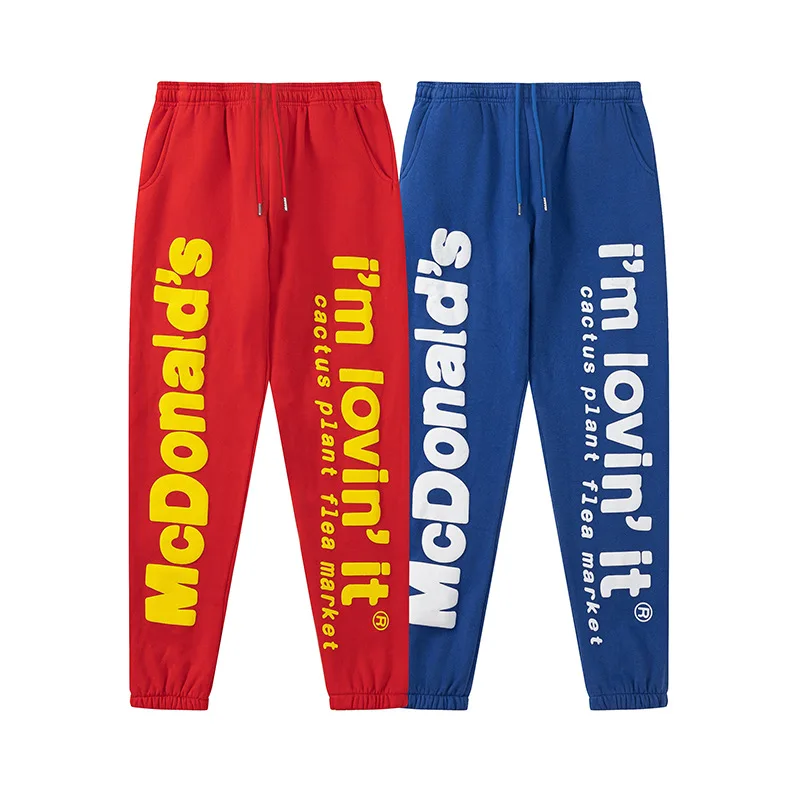 

CPFM Co branded McDonald's New Alphabet Foam Printed Velvet Couple Pants