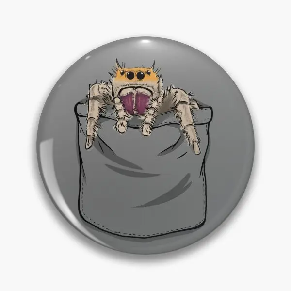 

Мягкая металлическая брошь в виде Прыгающего паука на булавке