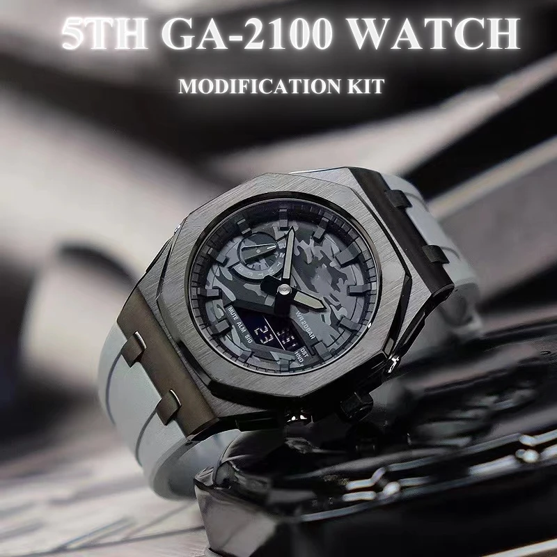 

Watch Modification for Casio GA-2100 Metal Case for G-shock Casioak 5rd Generation Rubber Band Metal Bezel Watch ga2100 Mod Kit