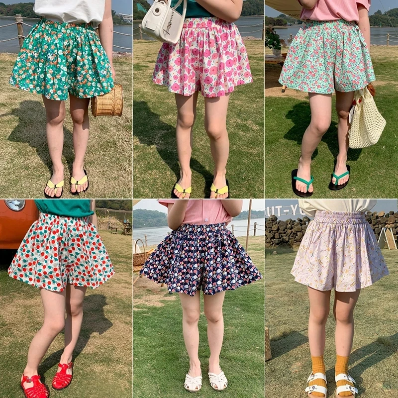 

Summer Kids Shorts Trousers 2-7Yrs Baby Girls Shorts Cotton Flower Printing Shorts Children Clothes