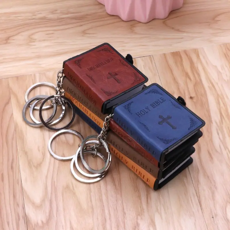 652F кожаный автомобиль для брелока ключей с книгой Библии брелок Удача Иисус