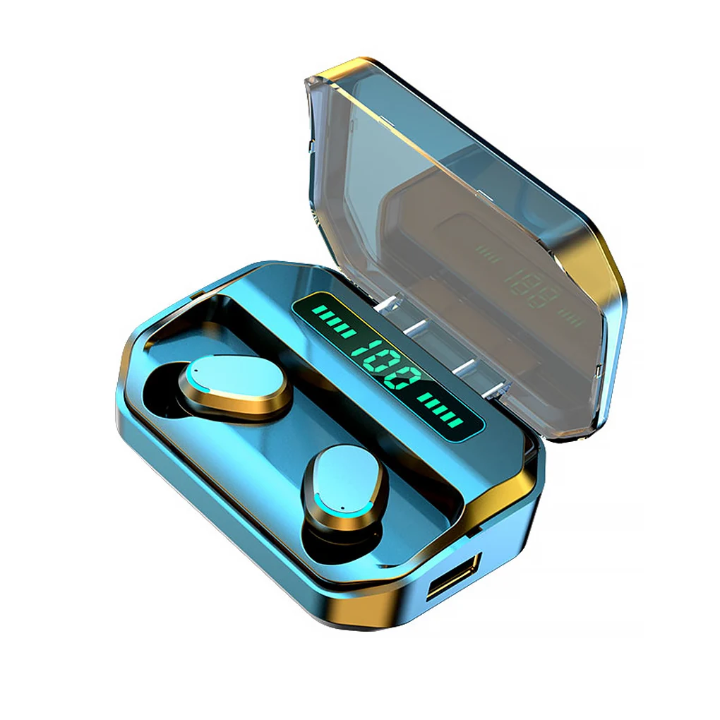 

Plastic Earbud Portable Bluetooth-compatible Touch Control Rechargeable Silicone Cover Phone Earphone Headset Pink