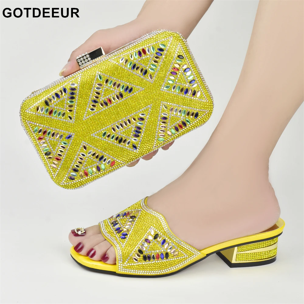 

Популярный полный Алмазный Стиль в Нигерии, итальянский дизайн, женская обувь и сумка для вечерние ринки, свадьбы, итальянские туфли и сумки...