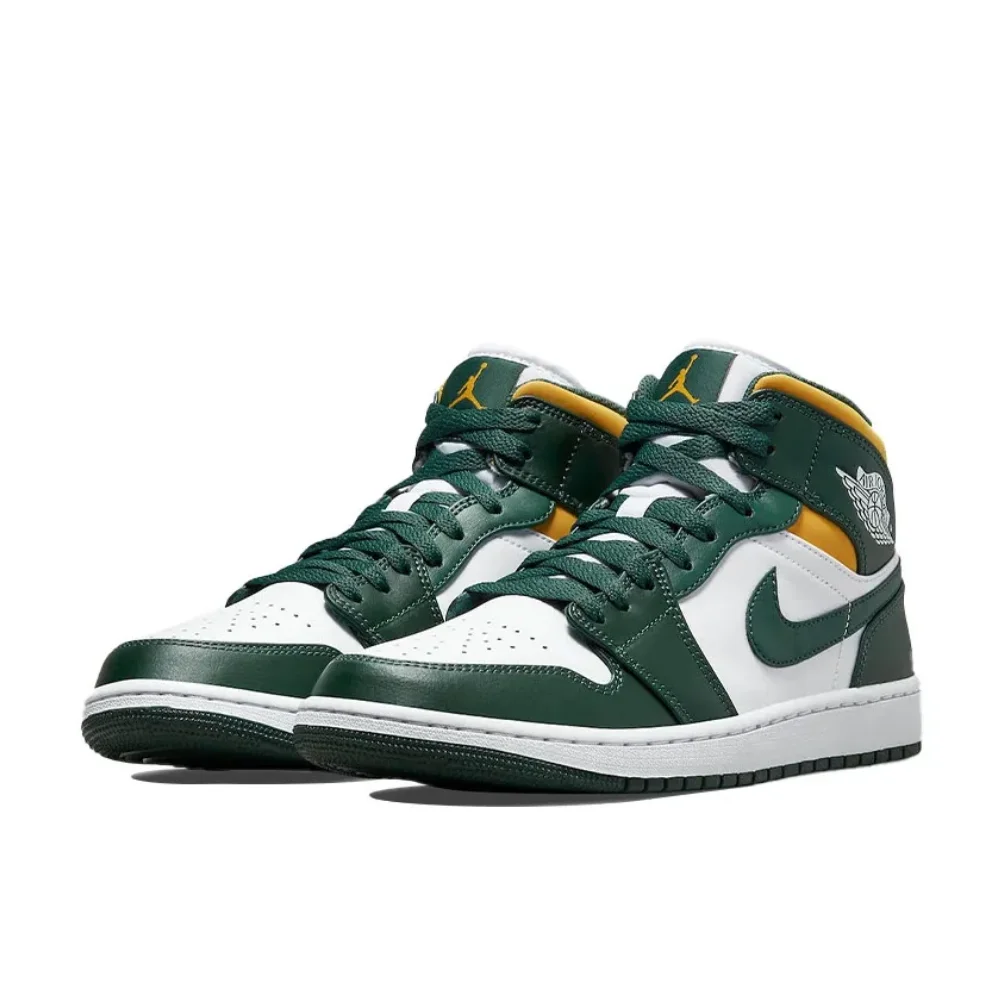 Nike Original Air Jordan 1 MID Модные и универсальные мужские женские кроссовки белого