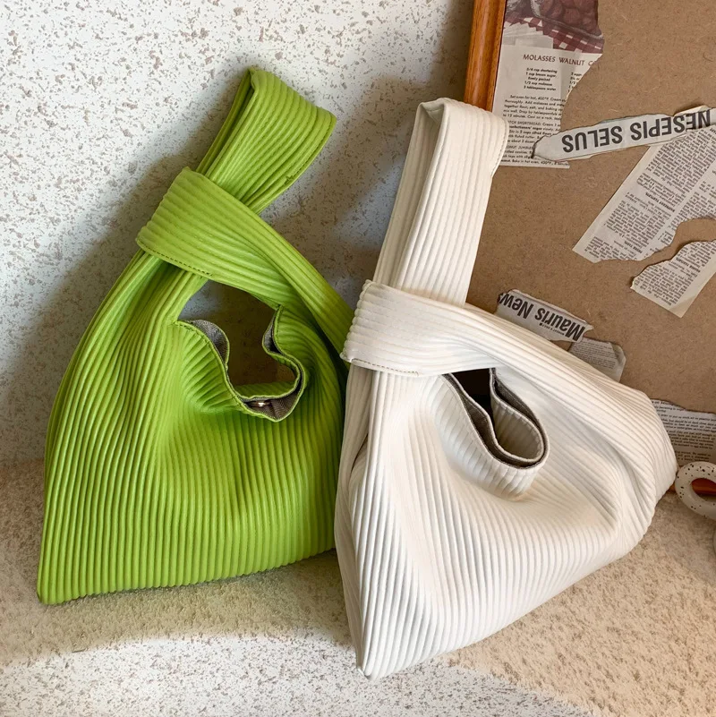 

Portable Knot Wrist Bag for Women Summer Candy Color Handle Bag Gilrs Portable Tote Candys Color Shoulder Bag Shopping Totes Bag