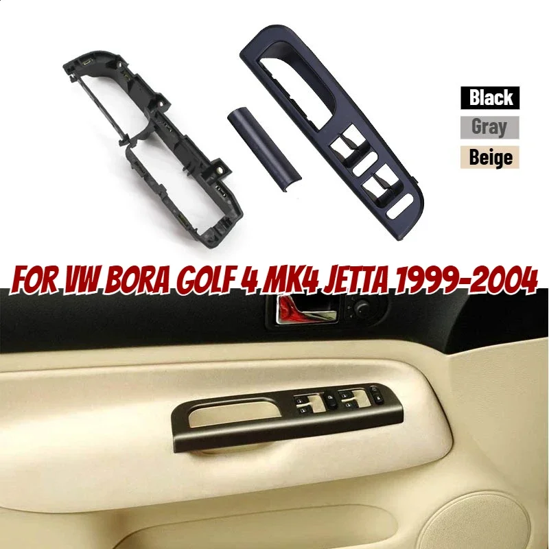 Фото LHD для Volkswagen VW Bora Golf 4 MK4 Jetta 1999-2004, черный, бежевый, серый, передняя задняя левая и правая дверная ручка, комплект замены №1