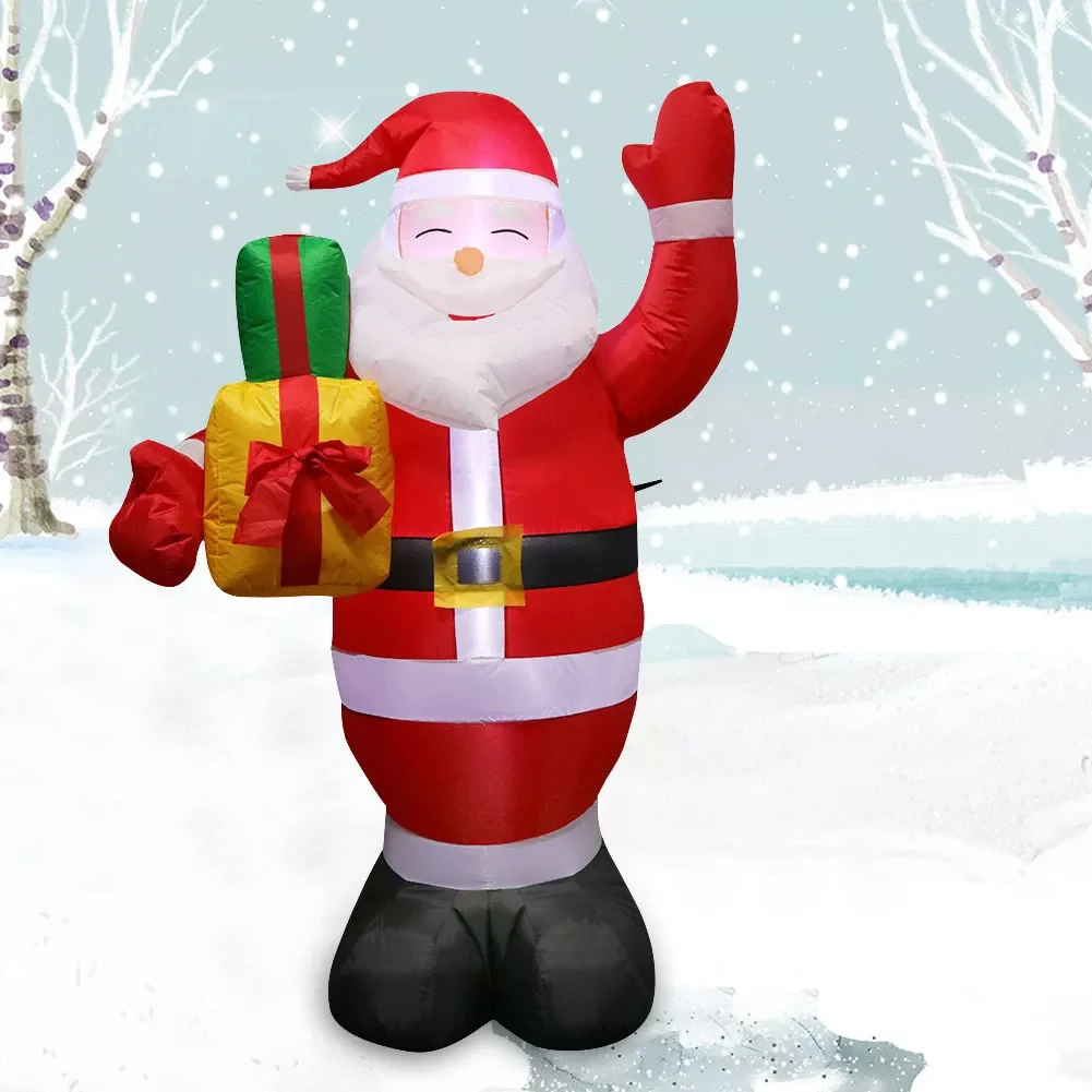 

Гигантский надувной Санта-Клаус NEW2023, 1,5 м, садовая композиция светодиодный светильник кой, Санта-Клаус для газона, двора, праздничные принад...