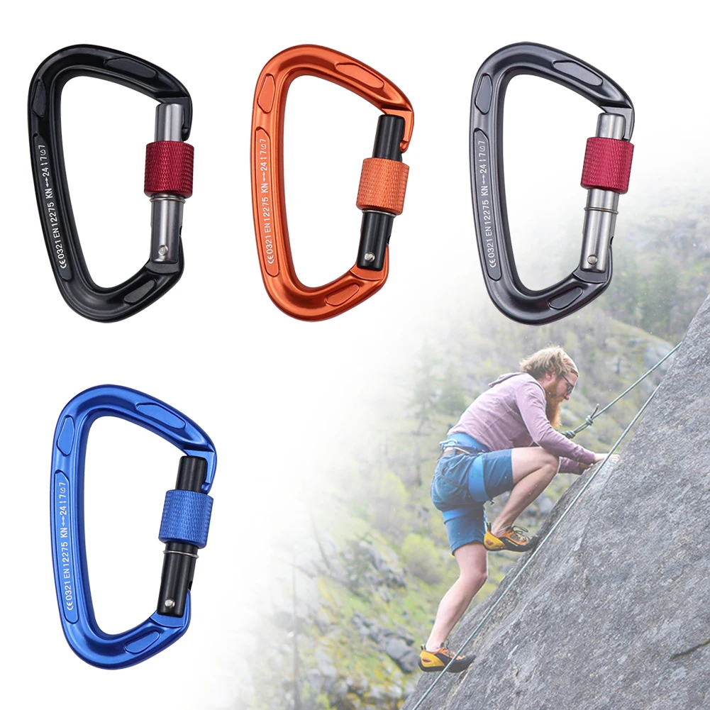 Carabiner Clip Climbing 24KN Carabiner Auto Lock D-Ring Buckle Climbing Rappelling Locking Clip Climbing Accessories