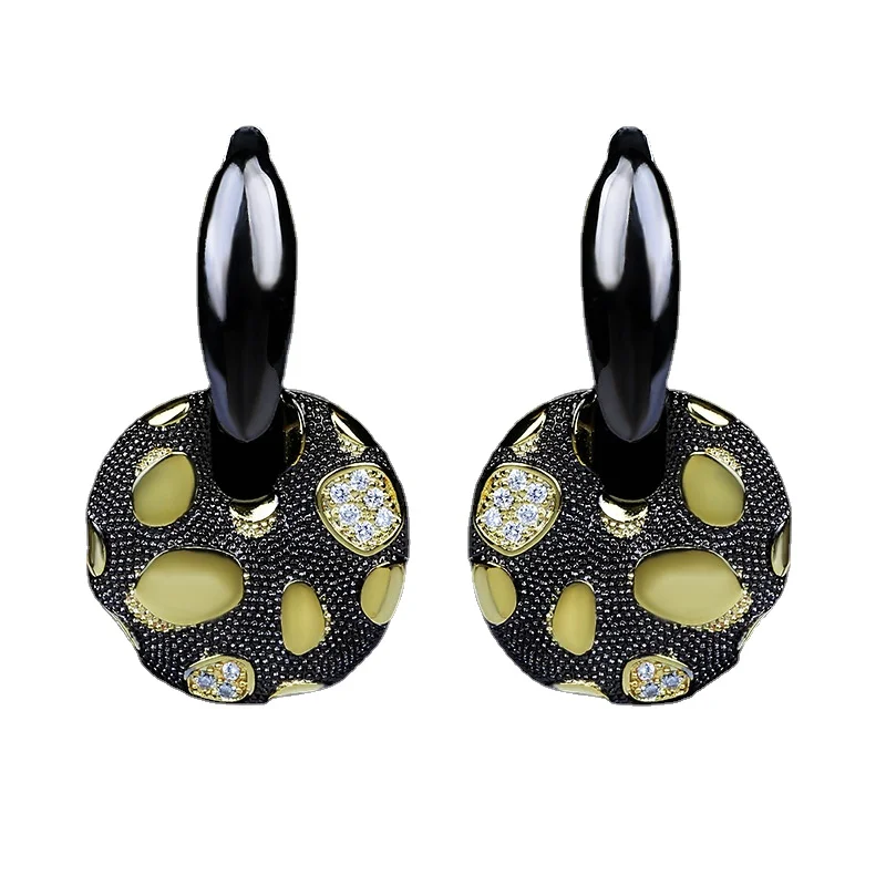 Уникальный Женский креативный набор ювелирных изделий из черного золота с