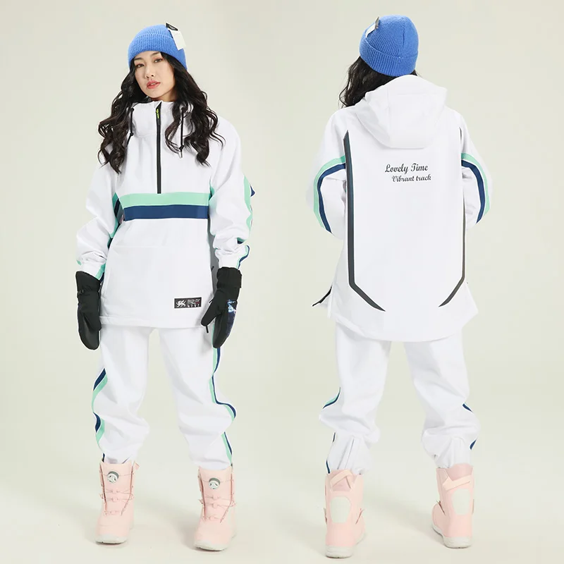 Женский зимний костюм для альпинизма куртка и штаны кемпинга ветрозащитный