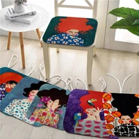vintage abstract girl hair flower women four seasons dining chair cushion circular decoration seat for office desk cushions