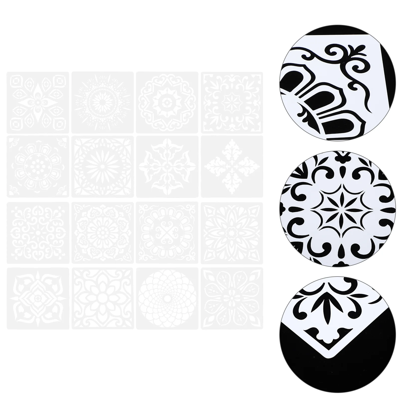 

Stencils Painting Templates Hollow Mandala Drawing Flower Wall Furniturefor Floral Kids Stencil Template Supplies