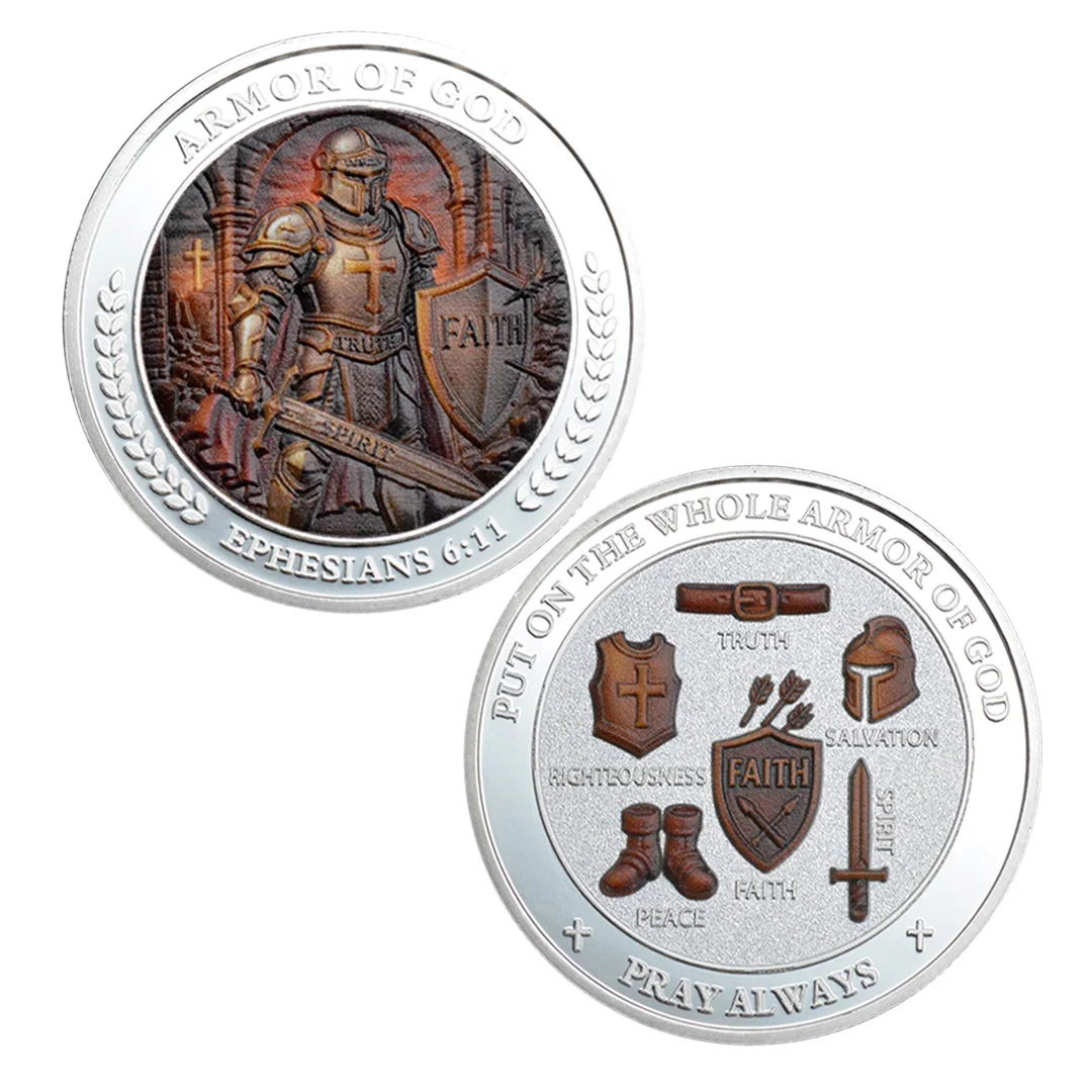 Позолоченная монета из коллекции «Молитесь всегда рыцарь», сувенирная монета «Все Божия»