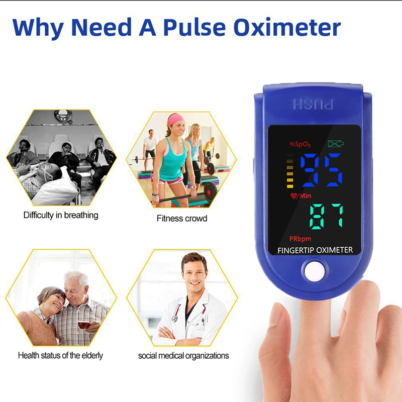 Led - Finger Clip Oximeter One Button Measurement LED Large Screen Pulse 5 Second Shutdown Silicone Mould |