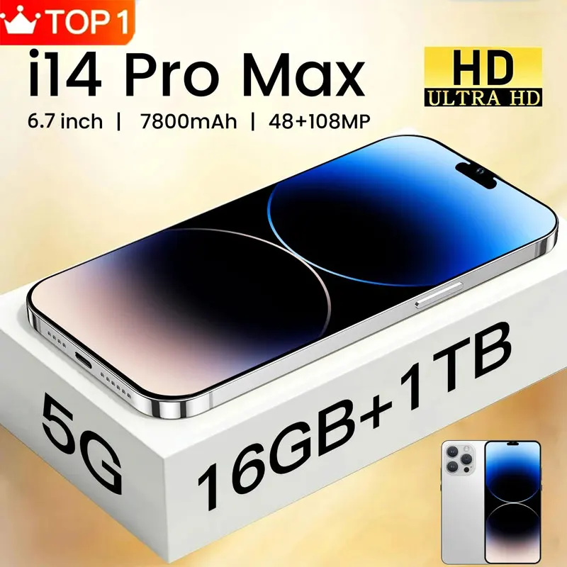 

Смартфон 14 Pro Max, 6,7 дюйма, Face ID, 16 ГБ + 1 ТБ