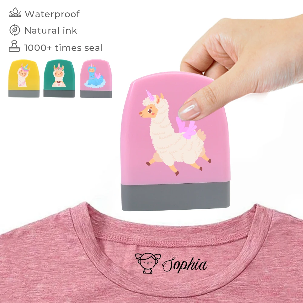 

Diy Cute Cartoon Animals Unicorn Alpaca Customized Name Stamp Diy For Children Name Seal Student Clothes Chapter Security Name